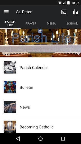 Emulate iPhone app St. Peter Parish using MyAndroid Emulate iPhone app St. Peter Parish using MyAndroid