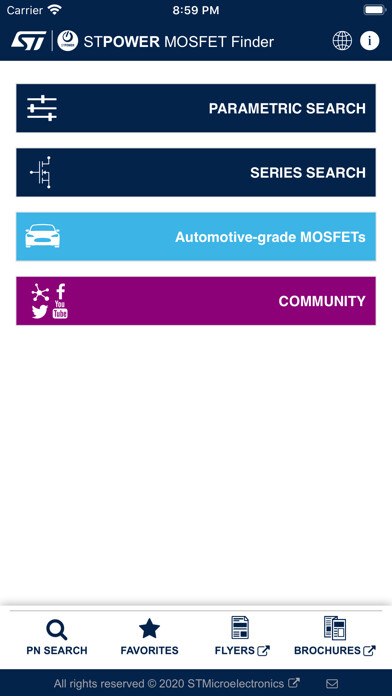 Emulate iPhone app STPOWER MOSFET Finder using MyAndroid Emulate iPhone app STPOWER MOSFET Finder using MyAndroid