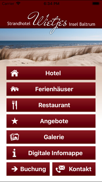 Emulate iPhone app Strandhotel Wietjes Baltrum using MyAndroid Emulate iPhone app Strandhotel Wietjes Baltrum using MyAndroid