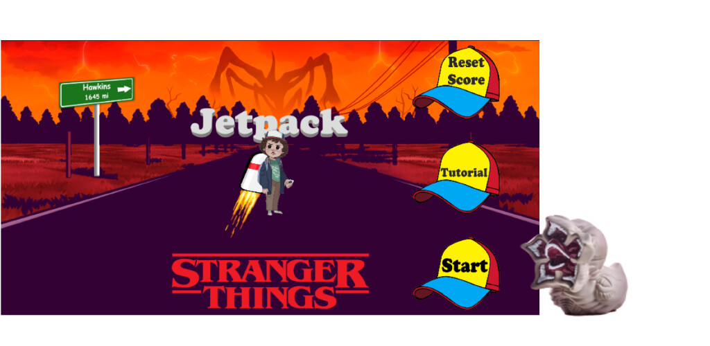 Run android online APK Stranger Things Jetpack Game from MyAndroid or emulate Stranger Things Jetpack Game using MyAndroid