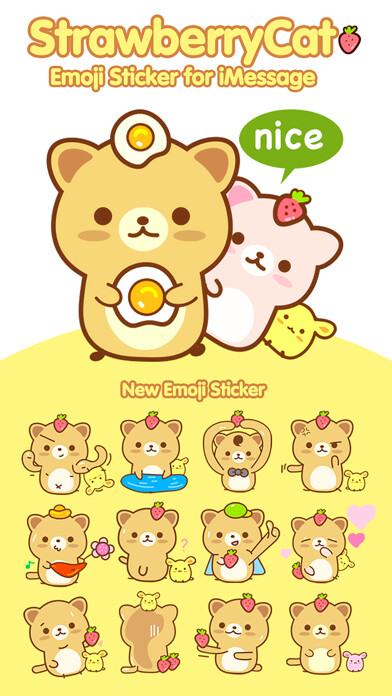 Emulate iPhone app Strawberry Cat Emoji Sticker for iMessage using MyAndroid Emulate iPhone app Strawberry Cat Emoji Sticker for iMessage using MyAndroid