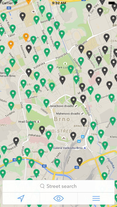 Emulate iPhone app Street Cleaning in Brno using MyAndroid