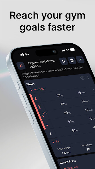 Emulate iPhone app StrengthLog – Workout Tracker using MyAndroid