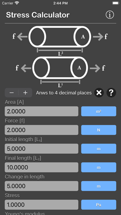 Emulate iPhone app Stress Strain Calculator using MyAndroid Emulate iPhone app Stress Strain Calculator using MyAndroid