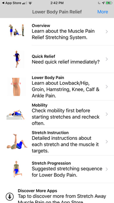 Emulate iPhone app Stretch For Pain Relief Lower using MyAndroid Emulate iPhone app Stretch For Pain Relief Lower using MyAndroid