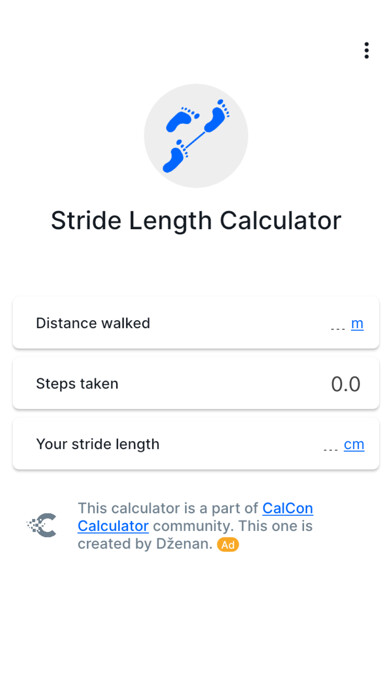 Emulate iPhone app Stride Length Calculator using MyAndroid Emulate iPhone app Stride Length Calculator using MyAndroid