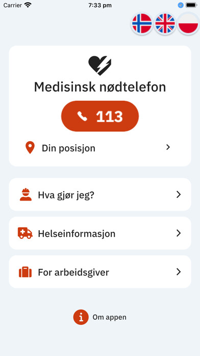 Emulate iPhone app Strømulykke using MyAndroid