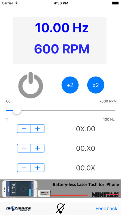 Emulate iPhone app Strobe Light Tachometer using MyAndroid Emulate iPhone app Strobe Light Tachometer using MyAndroid