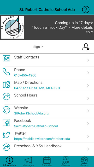 Emulate iPhone app St. Robert Catholic School Ada using MyAndroid Emulate iPhone app St. Robert Catholic School Ada using MyAndroid