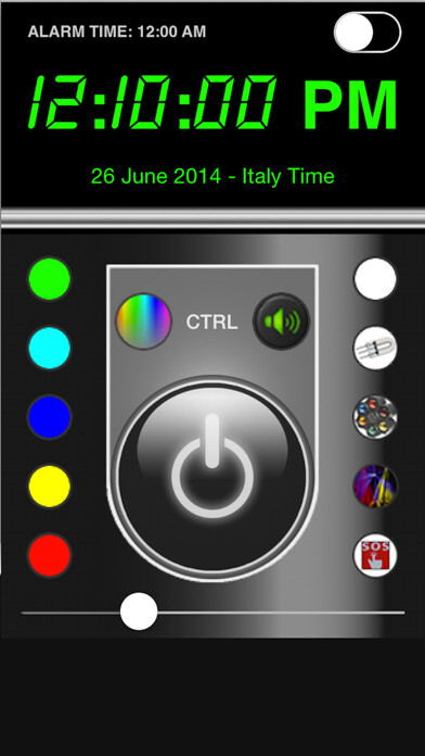 Emulate iPhone app Stroboscope Alarm Clock using MyAndroid