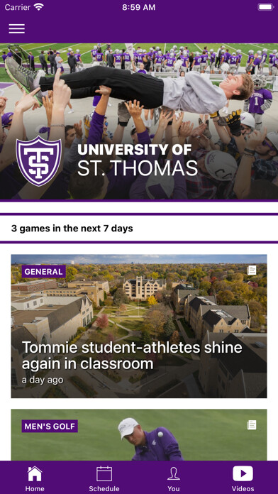 Emulate iPhone app St. Thomas Tommies using MyAndroid Emulate iPhone app St. Thomas Tommies using MyAndroid