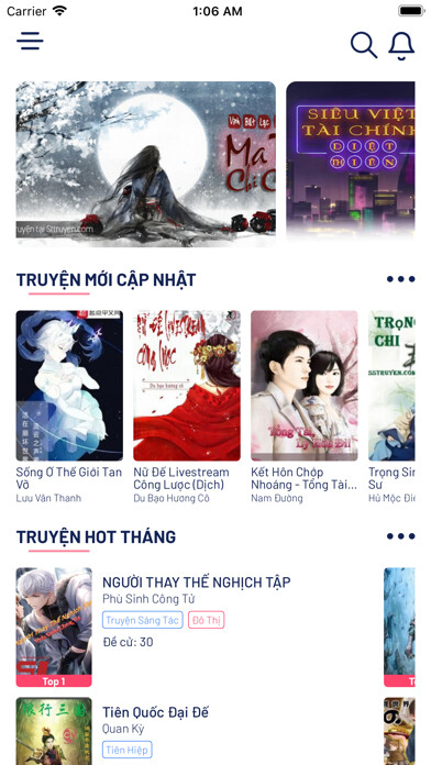 Emulate iPhone app StTruyen - Thế Giới Truyện using MyAndroid