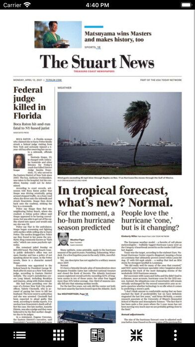 Emulate iPhone app Stuart News Print Edition using MyAndroid