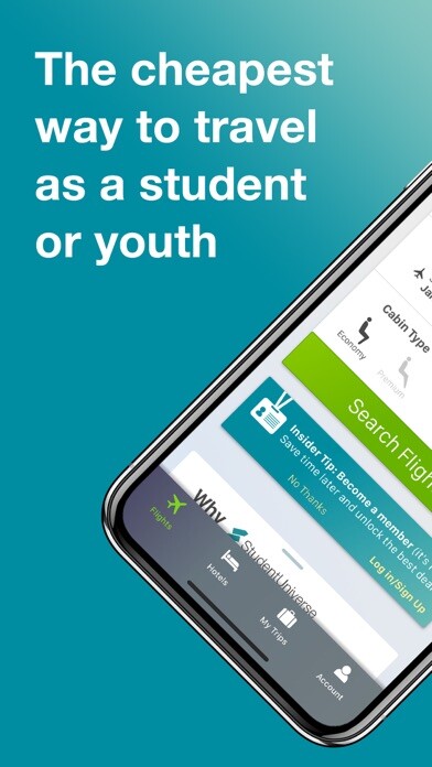 Emulate iPhone app StudentUniverse: Cheap Travel using MyAndroid