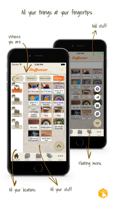 Emulate iPhone app Stuffanizer: home inventory using MyAndroid