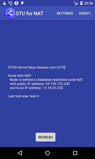Run android online APK STU for NAT from MyAndroid or emulate STU for NAT using MyAndroid