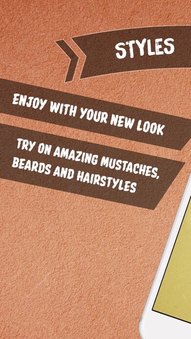 Emulate iPhone app Styles For Men: Mustaches, Beards and Hairstyles using MyAndroid