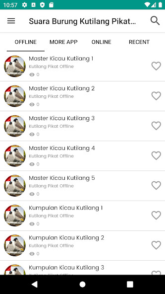 Run android online APK Suara Burung Kutilang Pikat from MyAndroid or emulate Suara Burung Kutilang Pikat using MyAndroid