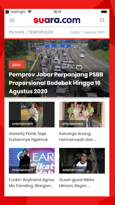 Emulate iPhone app Suara.com - Portal Berita using MyAndroid Emulate iPhone app Suara.com - Portal Berita using MyAndroid