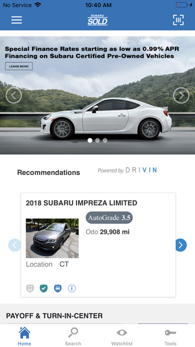 Emulate iPhone app SubaruSOLD using MyAndroid