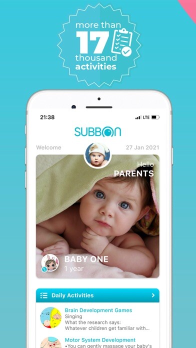 Emulate iPhone app Subbon - Baby Development using MyAndroid