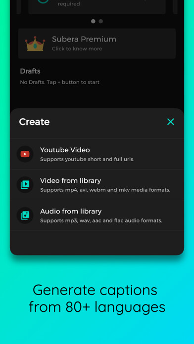 Emulate iPhone app Subera: Captions and Subtitles using MyAndroid