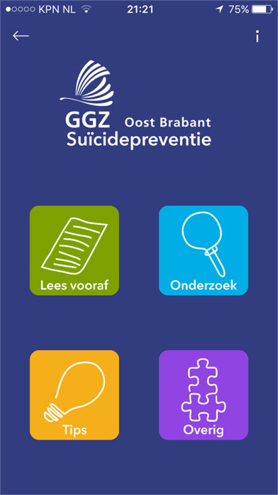 Emulate iPhone app Suïcide Preventie App using MyAndroid