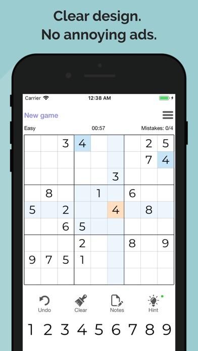 Emulate iPhone app Sudoku - Puzzle logic game using MyAndroid