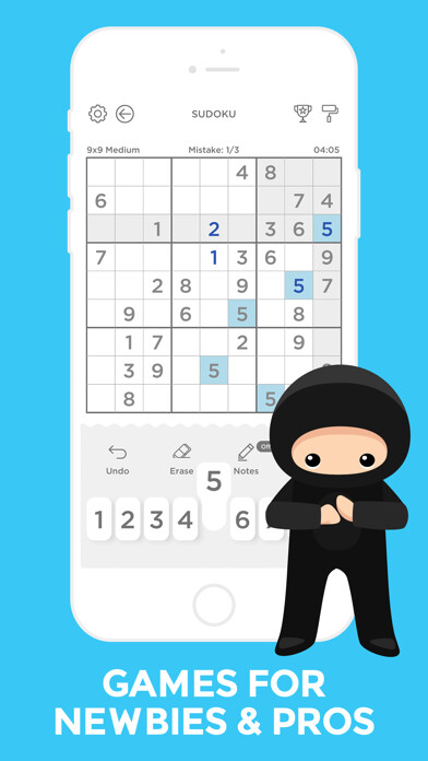 Emulate iPhone app Sudoku: Sudoku Puzzle using MyAndroid