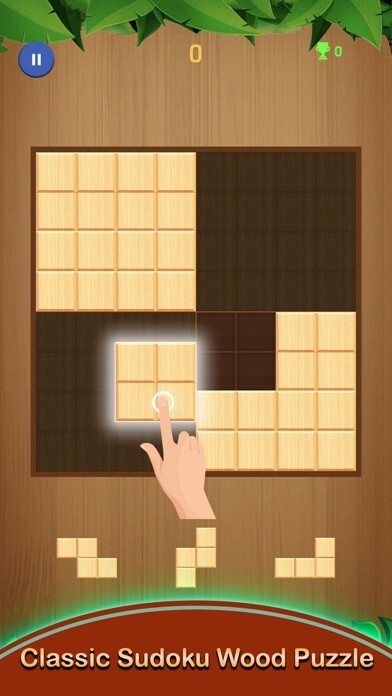 Emulate iPhone app Sudoku Wood Grid Block Puzzle using MyAndroid
