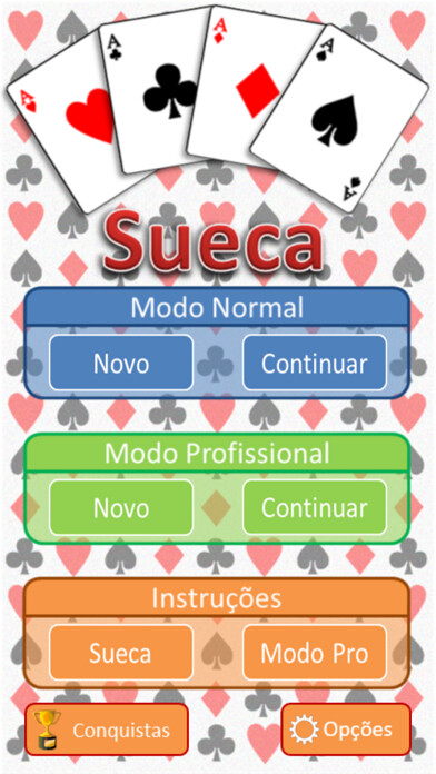 Emulate iPhone app Sueca Portuguesa Jogo Cartas using MyAndroid