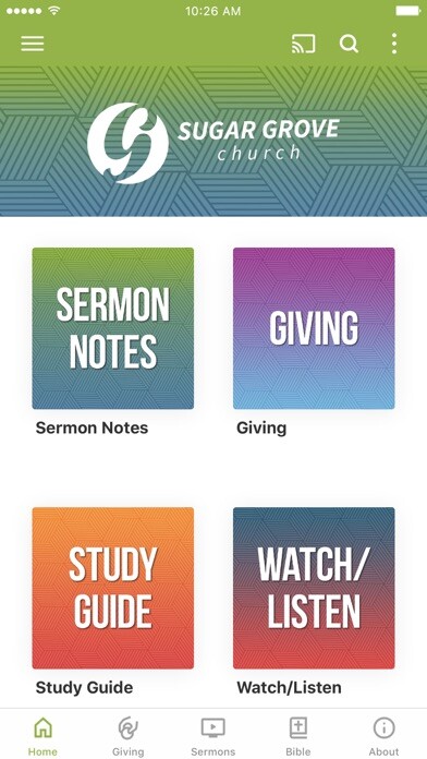 Emulate iPhone app Sugar Grove Church using MyAndroid Emulate iPhone app Sugar Grove Church using MyAndroid