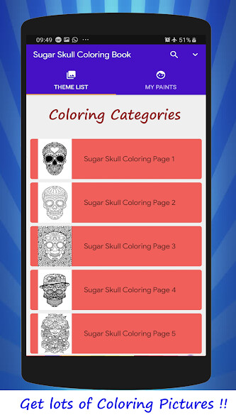 Run android online APK Sugar Skull Coloring Book from MyAndroid or emulate Sugar Skull Coloring Book using MyAndroid