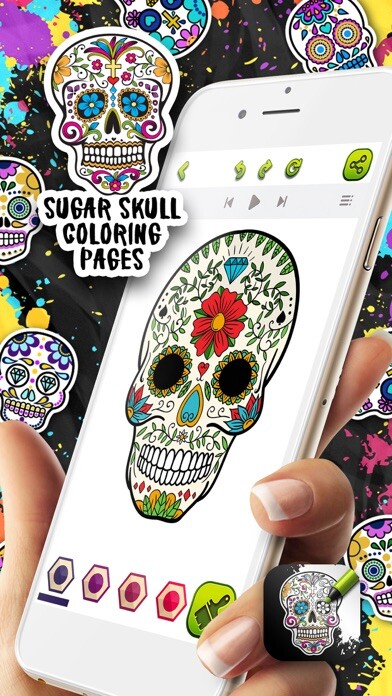 Emulate iPhone app Sugar Skull Coloring Pages using MyAndroid Emulate iPhone app Sugar Skull Coloring Pages using MyAndroid