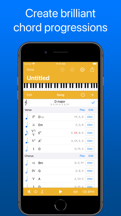 Emulate iPhone app Suggester : Chords and Scales using MyAndroid
