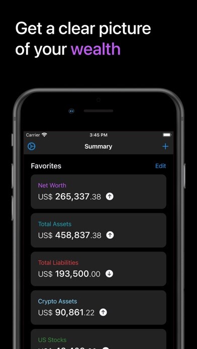 Emulate iPhone app Sumio: Net Worth Tracker using MyAndroid