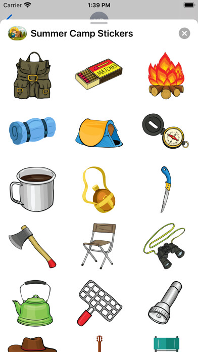 Emulate iPhone app Summer Camp Stickers using MyAndroid