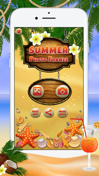 Emulate iPhone app Summer Photo Frames & Stickers using MyAndroid