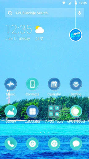 Emulate Android APK Summer sea cool round icon -APUS Launcher theme