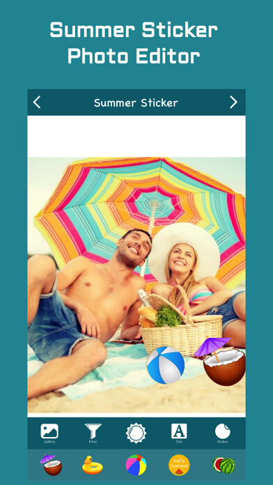 Emulate iPhone app Summer Sticker Photo Editor using MyAndroid Emulate iPhone app Summer Sticker Photo Editor using MyAndroid
