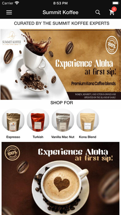 Emulate iPhone app Summit Koffee using MyAndroid Emulate iPhone app Summit Koffee using MyAndroid