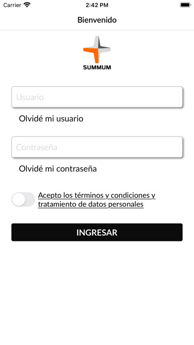 Emulate iPhone app SUMMUM TE CUIDA using MyAndroid