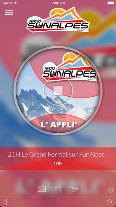 Emulate iPhone app SunAlpes Radio using MyAndroid