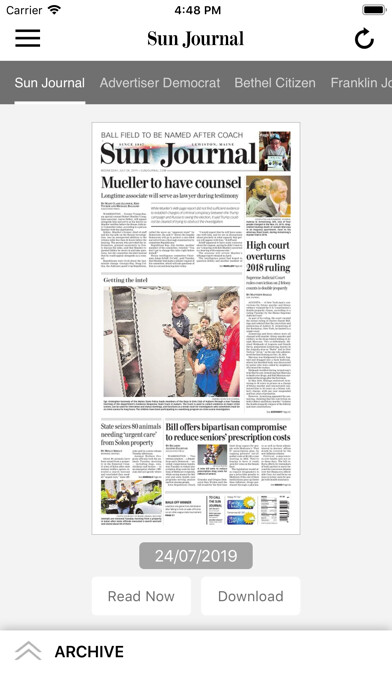 Emulate iPhone app Sun Journal ePaper using MyAndroid Emulate iPhone app Sun Journal ePaper using MyAndroid