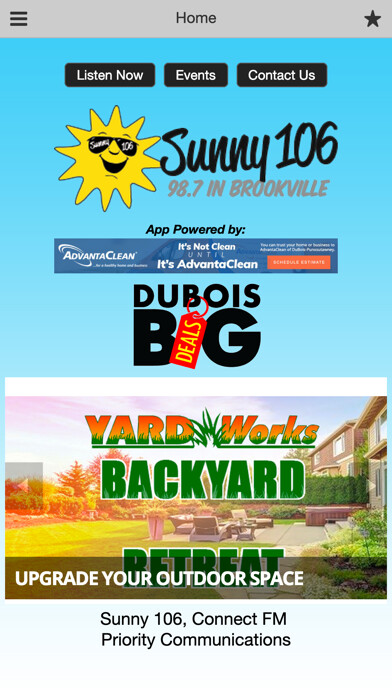 Emulate iPhone app Sunny 106 using MyAndroid
