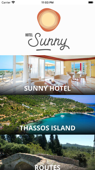 Emulate iPhone app Sunny Hotel - Thassos using MyAndroid
