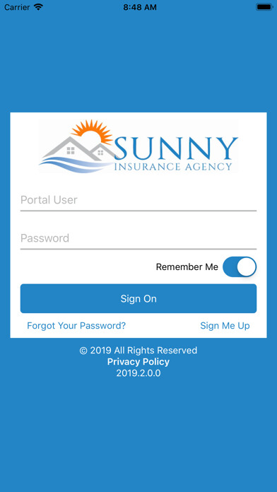 Emulate iPhone app Sunny Insurance Agency Online using MyAndroid Emulate iPhone app Sunny Insurance Agency Online using MyAndroid