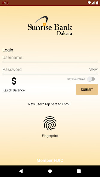 Run android online APK Sunrise Bank Dakota Mobile from MyAndroid or emulate Sunrise Bank Dakota Mobile using MyAndroid