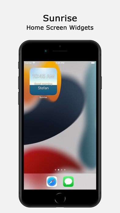 Emulate iPhone app Sunrise - Day Greeter using MyAndroid