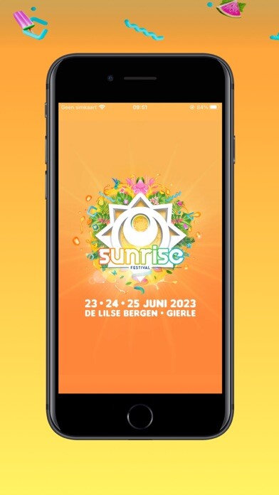 Emulate iPhone app Sunrise Festival 2023 using MyAndroid